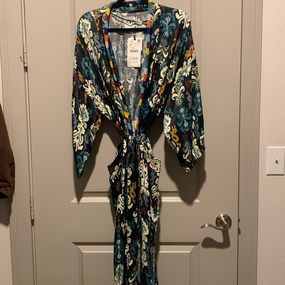 Zara size Small navy with ikat print NWTags